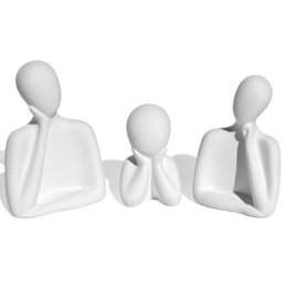 Imagem de Jogo de Estátuas Decoração Artesanal Família 3 Peças