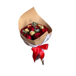 Imagem de Buquê Rosas e Ferrero Rocher