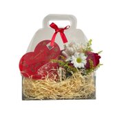 GlassBloom - Arranjo Floral com Chocolates Crocantes