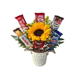 Imagem de Balde Sunshine - Arranjo de Chocolates e Flores
