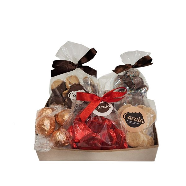 Cesta Doces Corações de Biscoito