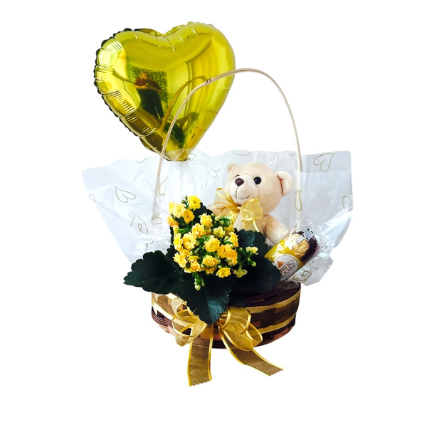 Cesta Flor Amarela 