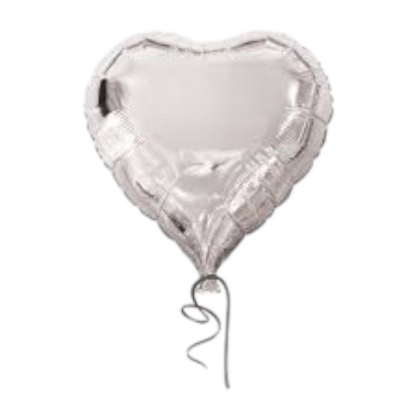 Balão Metalizado Coração no Gás Hélio 