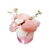 Arranjo Flores de Velas Aromáticas Rosa