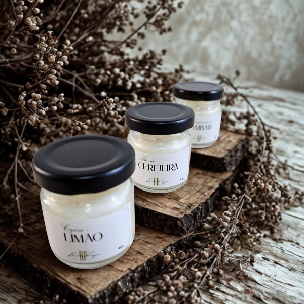 Kit Trio de Mini Velas Aromáticas para Presente