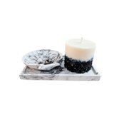 Kit Decorativo Vela Aromática, Bandeja e Concha