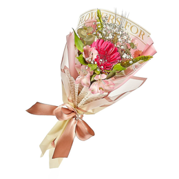 Imagem de  Ramalhete de Gérbera Solitária em Embalagem Elegante