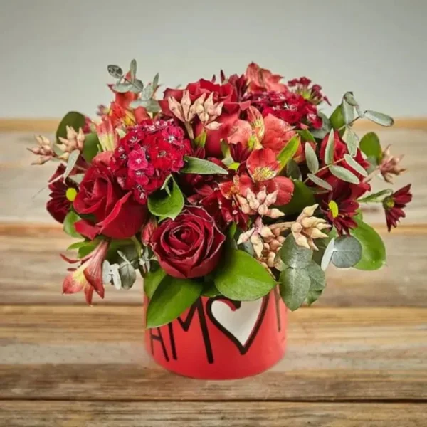 Arranjo Rosas e Alstroemérias