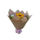 Buquê Rosas Coloridas e Girassol