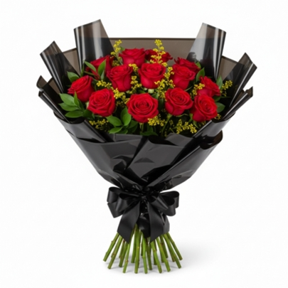 Buquê Clássico 12 Rosas Vermelhas
