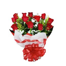 Imagem de Arranjo Elegante 12 Rosas Vermelhas