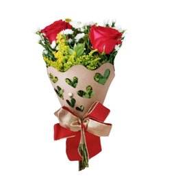 Imagem de Buquê Mini Coração 2 Rosas Vermelhas