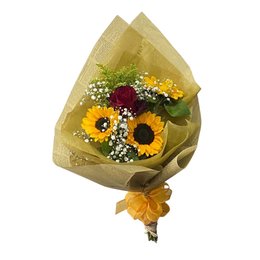 Imagem de Buquê Girassol com Rosa Vermelha