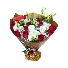 Imagem de Buquê Luxo Rosas Vermelhas e Lisianthus