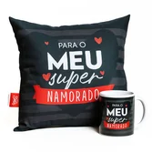 Kit Presente Almofada e Caneca Super Namorado