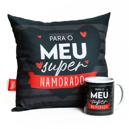 Imagem de Kit Presente Almofada e Caneca Super Namorado