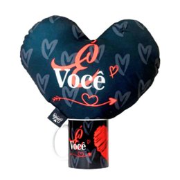 Imagem de Kit Presente Almofada Coração e Caneca Par Perfeito