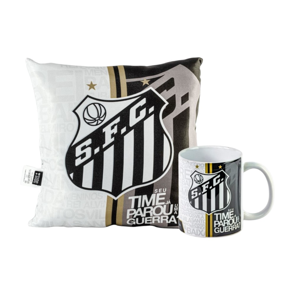 Kit Presente Almofada e Caneca Oficial Time Santos