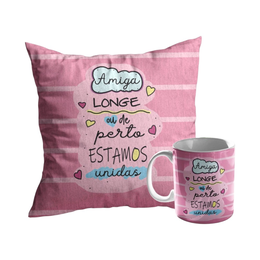 Imagem de Kit Presente Almofada e Caneca Amigas Longe e Perto