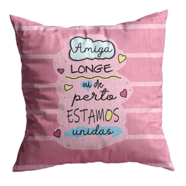 Kit Presente Almofada e Caneca Amigas Longe e Perto