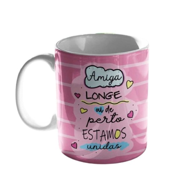 Kit Presente Almofada e Caneca Amigas Longe e Perto