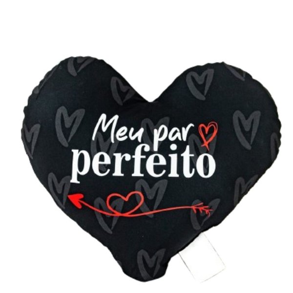 Kit Par Perfeito Caneca Copo Almofada Coração e Cartão