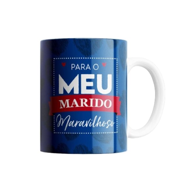 Kit Almofada Coração e Caneca Meu Marido Maravilhoso