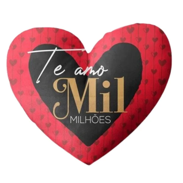 Kit Almofada Coração e Caneca Te Amo Mil Milhões