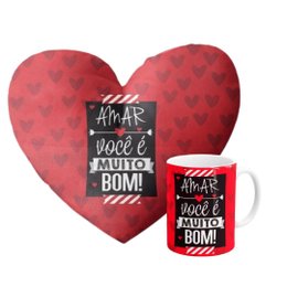 Imagem de Kit Almofada Coração e Caneca 