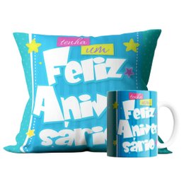 Imagem de Kit Almofada e Caneca Tenha um Feliz Aniversário