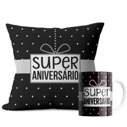 Imagem de Kit Presente Almofada e Caneca Super Aniversário