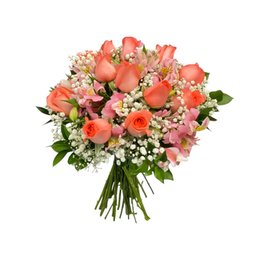 Imagem de Buquê de Rosas Salmão