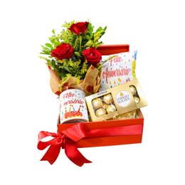 Imagem de Caixa Feliz Aniversário com Caneca