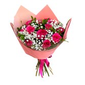 Buquê de 12 Rosas Nacionais Pink