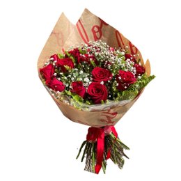 Imagem de Buquê de 24 Rosas Nacionais Vermelhas