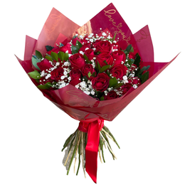 Imagem de Buquê de 36 Rosas Nacionais Vermelhas