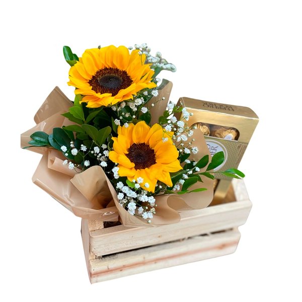 Dupla de Girassóis com Ferrero Rocher 