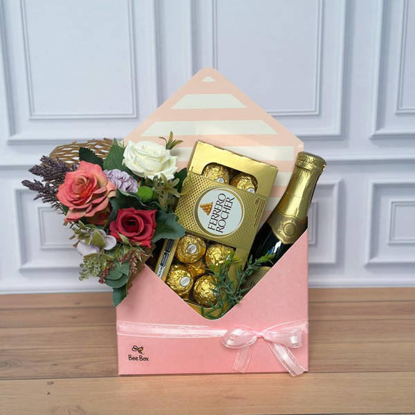 Box Encanto Champanhe e Chocolate Ferrero