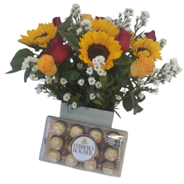 Imagem de Arranjo de Flores com Chocolate