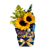 Cesta De Presente Afeto Girassóis e Vinho