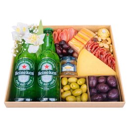 Imagem de Cesta de Presente Heineken e Petiscos Luxo