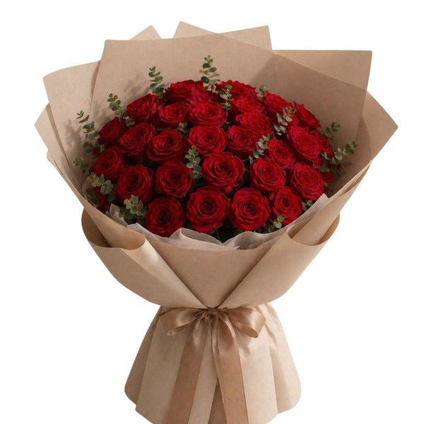 Buquê de Rosas Vermelhas 30 rosas naturais