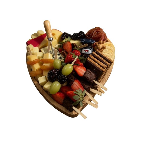 Tábua Gourmet Coração Queijos Frutas e Charcutaria