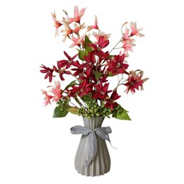 Imagem de Bouquê Margaridas Vermelhas e Rosas - Envasado