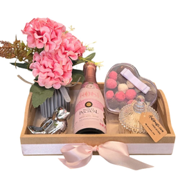 Imagem de Cesta de Espumante com Flores