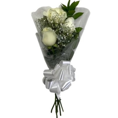 Buquê Prestige 3 Rosas Brancas