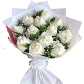 Buquê grande de rosas brancas