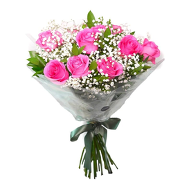 Imagem de Buquê grande de rosas cor de rosa 