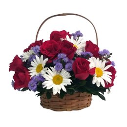 Imagem de Cesta de Rosas e Flores mistas