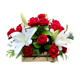 Imagem de Cesta de Rosas e Lírios